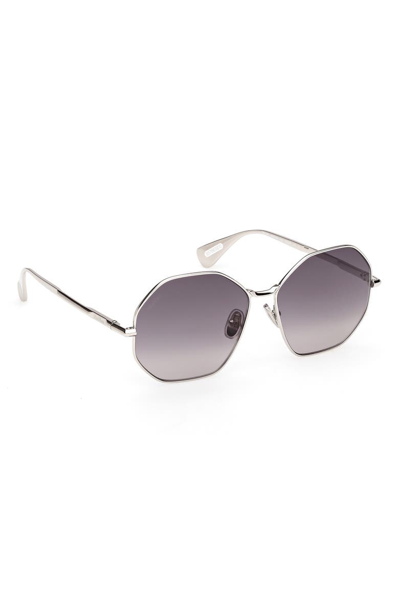 Max Mara 57mm Geometric Sunglasses, Alternate, color,