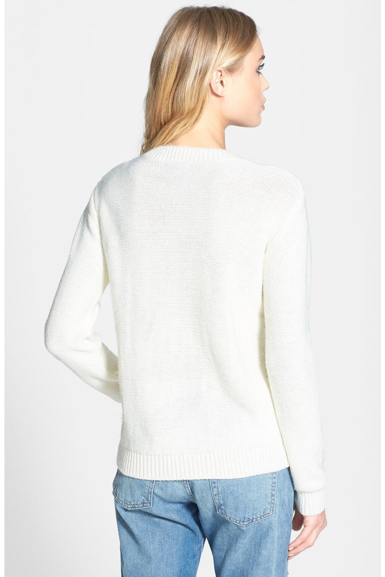 Loop Stitch Sweater, Alternate, color, WHITE