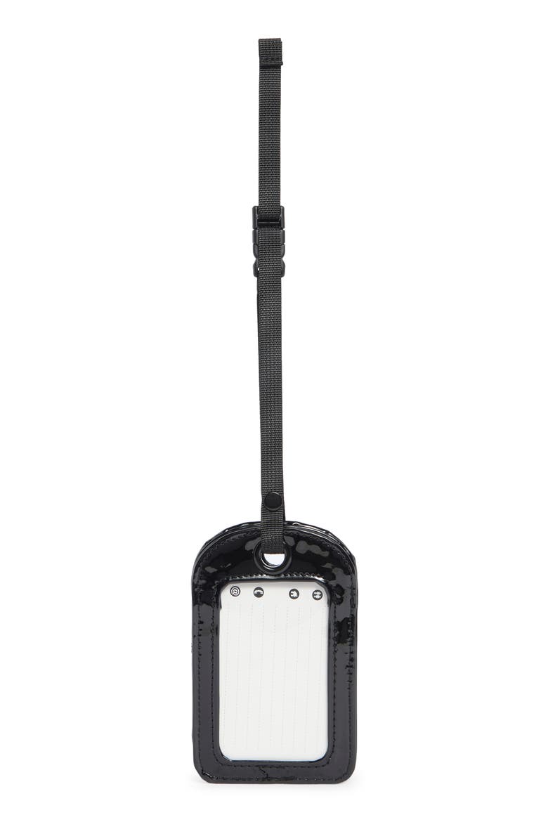 Taylor Quilted Faux Leather Luggage Tag, Alternate, color, BLACK