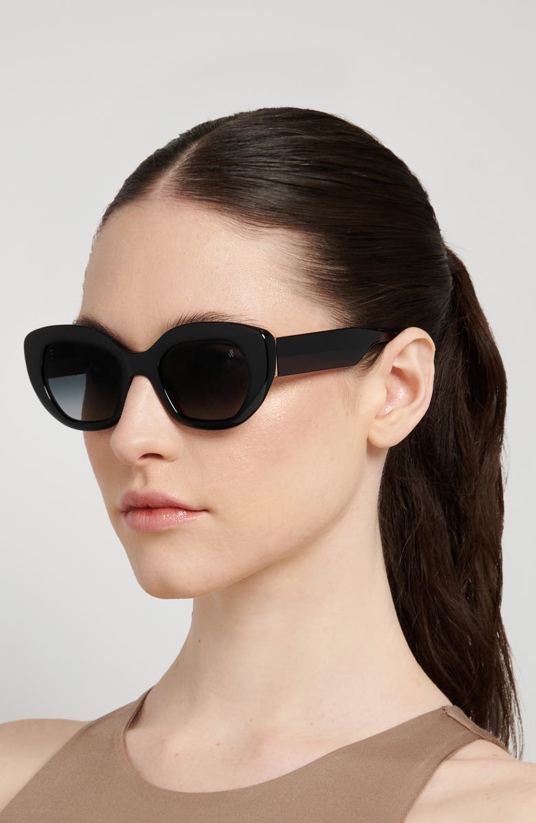 Stuart Weitzman 51mm Gradient Butterfly Sunglasses, Alternate, color, Black/ Dark Grey Sf