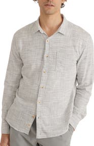 Marine Layer Stripe Stretch Cotton Button-Up Shirt