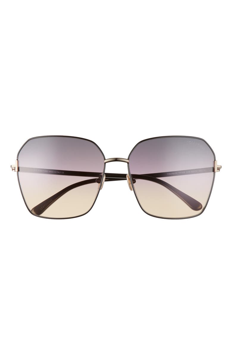 TOM FORD 62mm Claudia Square Sunglasses, Main, color, 