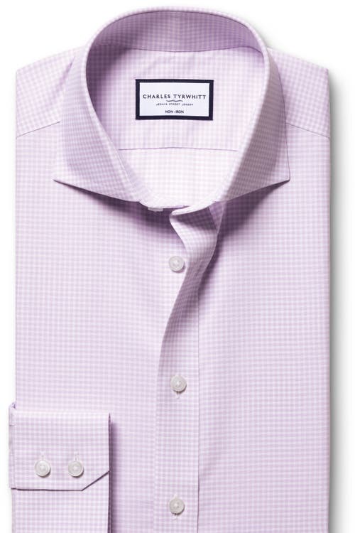 Charles Tyrwhitt Non-iron Poplin Gingham Shirt In Black