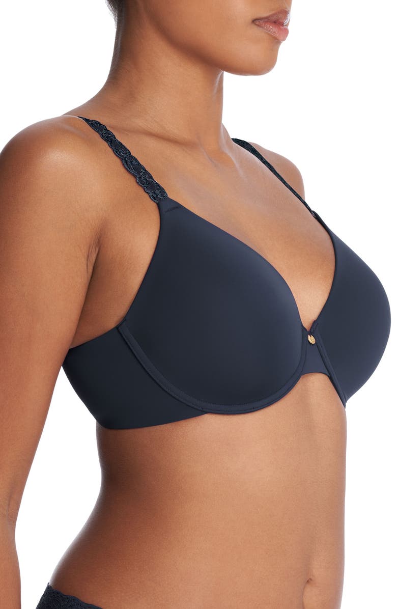 Natori Pure Luxe Underwire T-Shirt Bra, Alternate, color, Midnight Navy/ Black