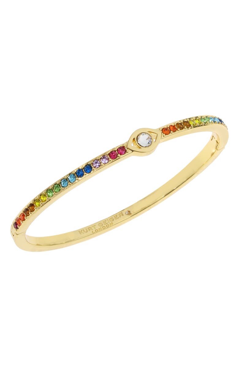 Kurt Geiger London Evil Eye Crystal Hinge Bangle, Alternate, color, Gold/ Multi