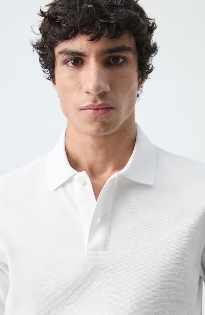 MANGO Regular Fit Cotton Piqué Polo, Alternate, color, White