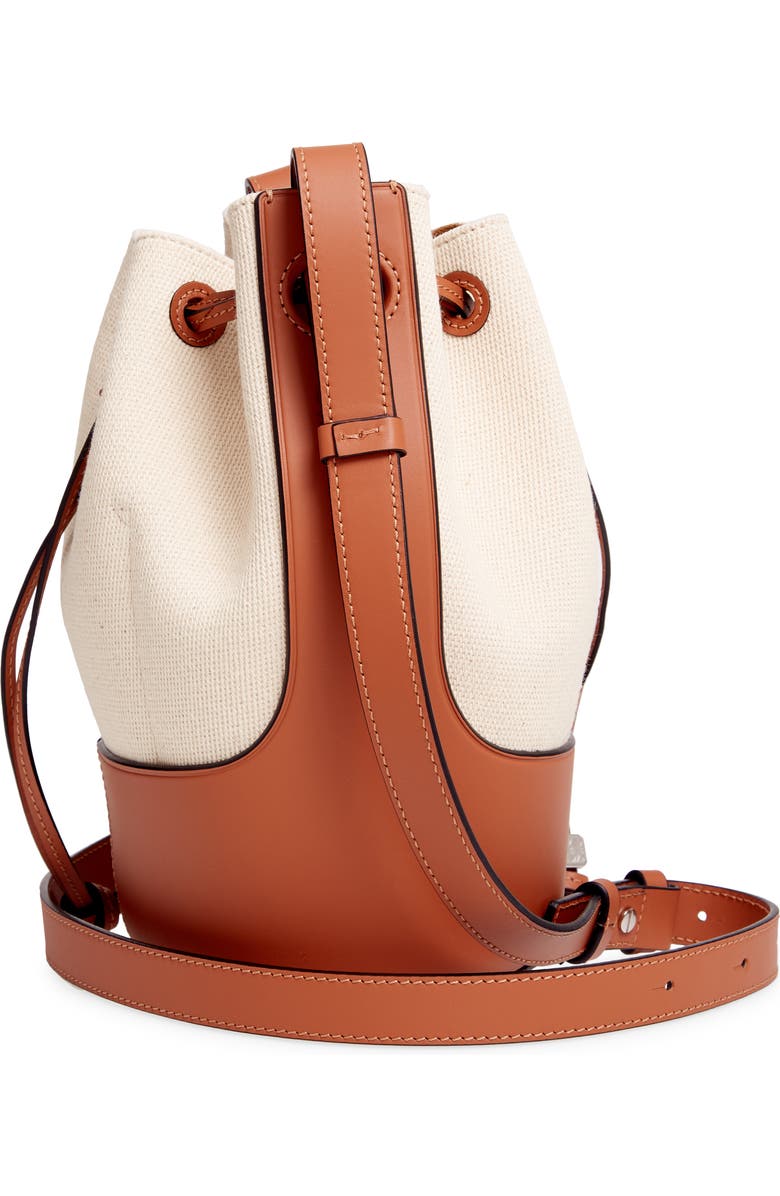 Loewe Small Balloon Woven Cotton & Leather Bucket Bag, Alternate, color,