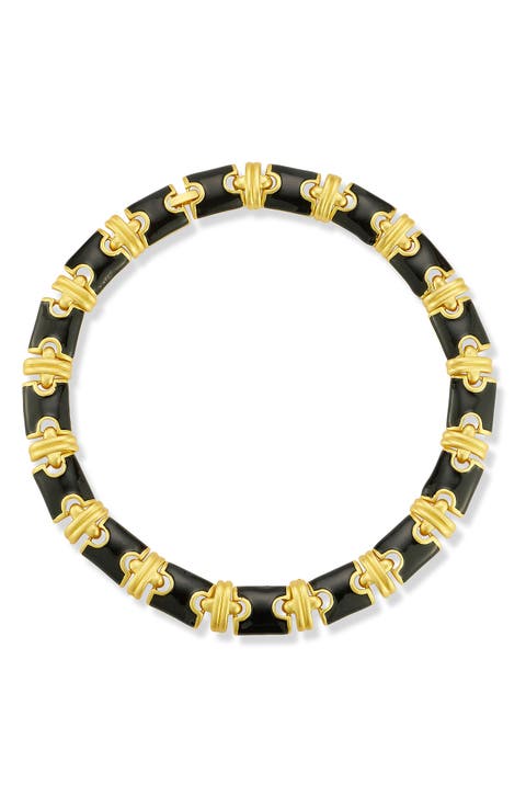 Enamel Link Collar Necklace