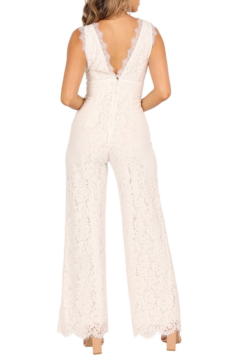 Petal & Pup Eloise Cotton Blend Lace Jumpsuit, Alternate, color, Ivory