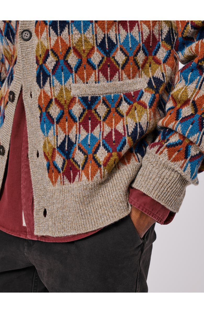 Aubin Kestral Wool Blend Cardigan Sweater, Alternate, color, Khaki Mix