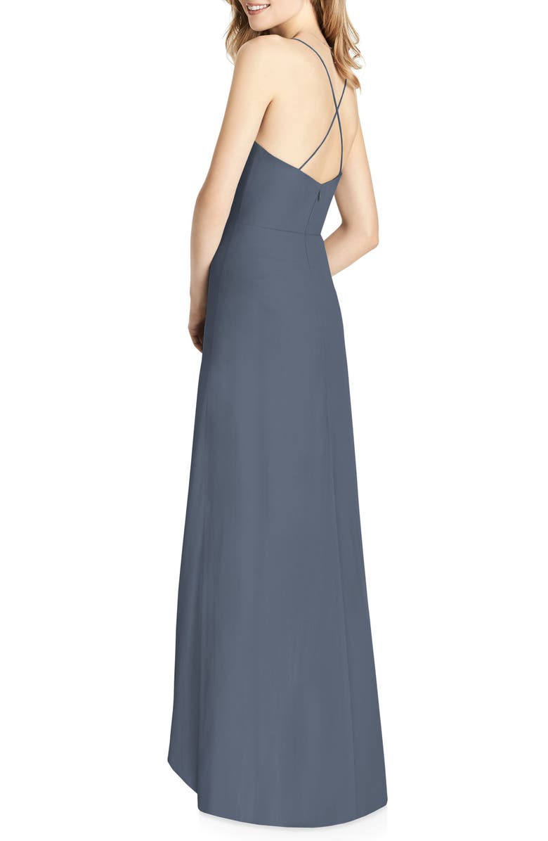 Jenny Packham Ruffle High/Low Chiffon Gown, Alternate, color, 