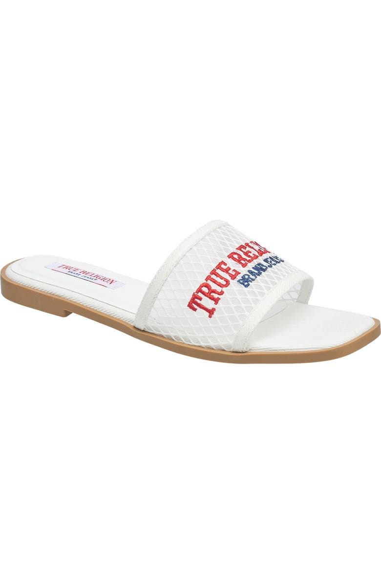 True Religion Brat Mesh Slip on Sandal, Main, color, White