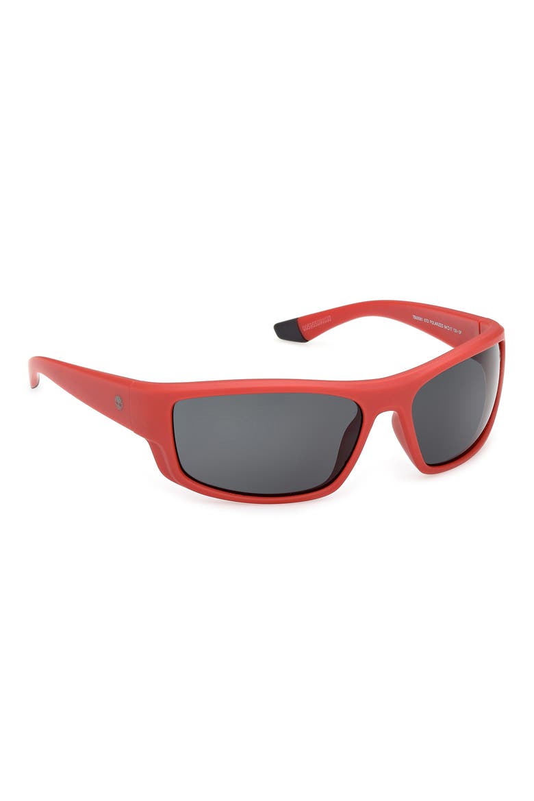 64mm Sunglasses, Alternate, color, MATTE RED / SMOKE POLARIZED