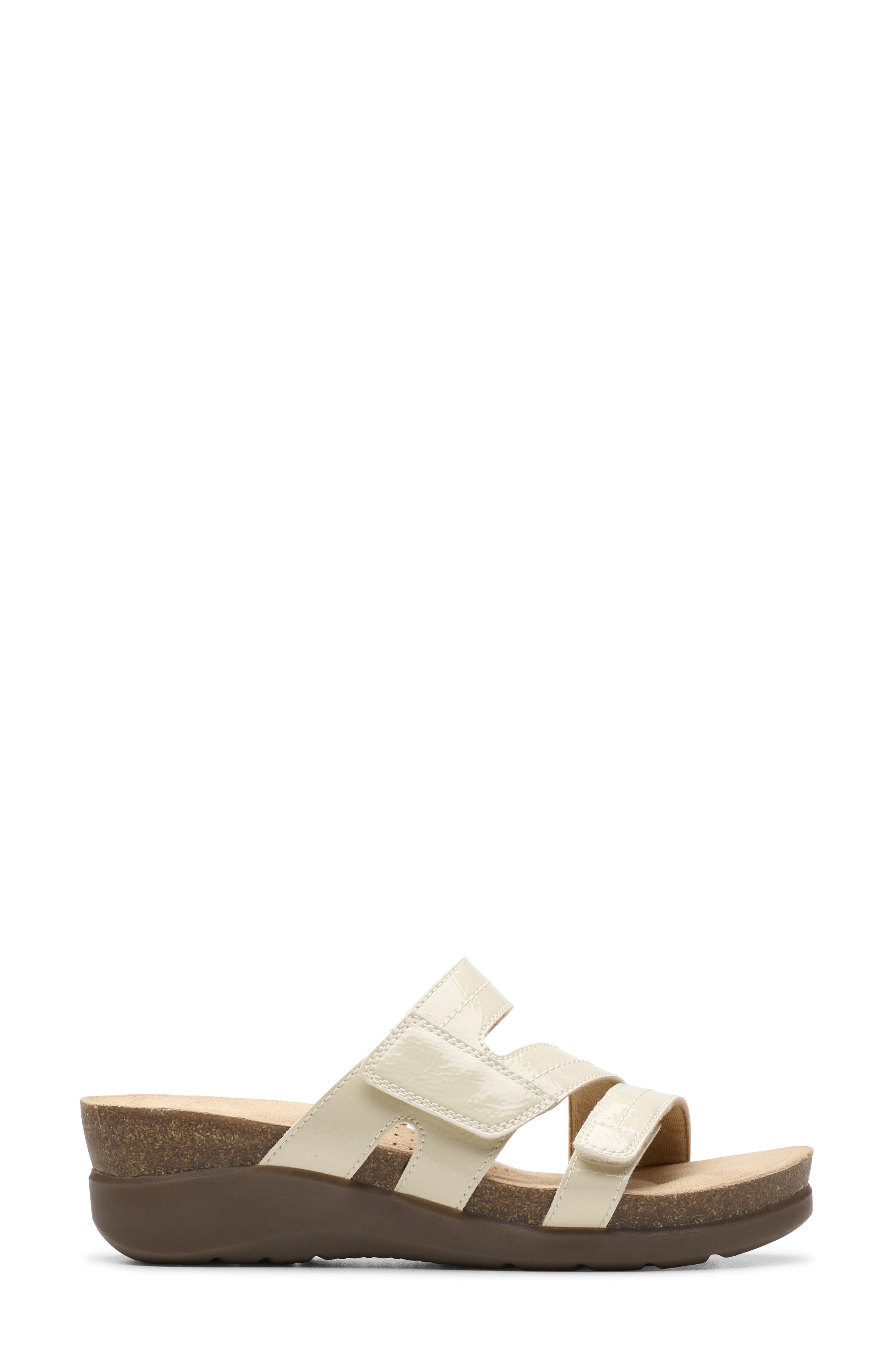 Calenne Holly Wedge Slide Sandal, Alternate, color, CREAM PATENT