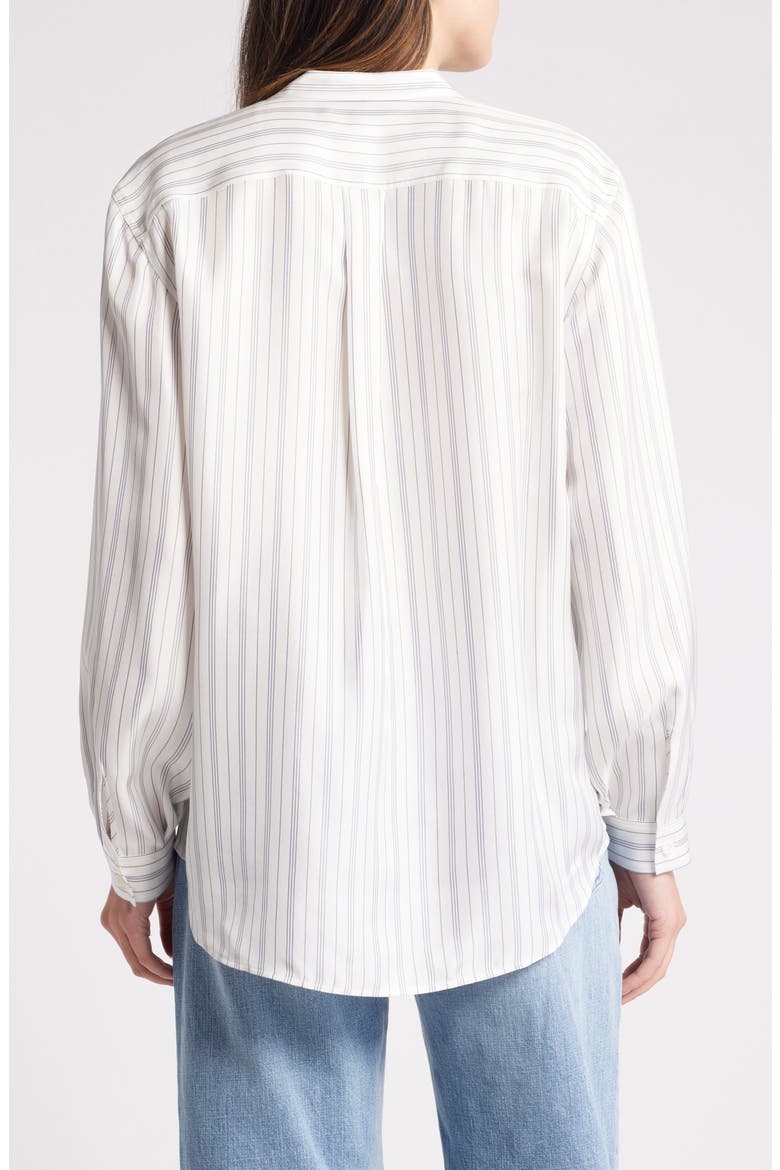 Femme Stripe Silk Button-Up Shirt, Alternate, color, CREAM MULTI