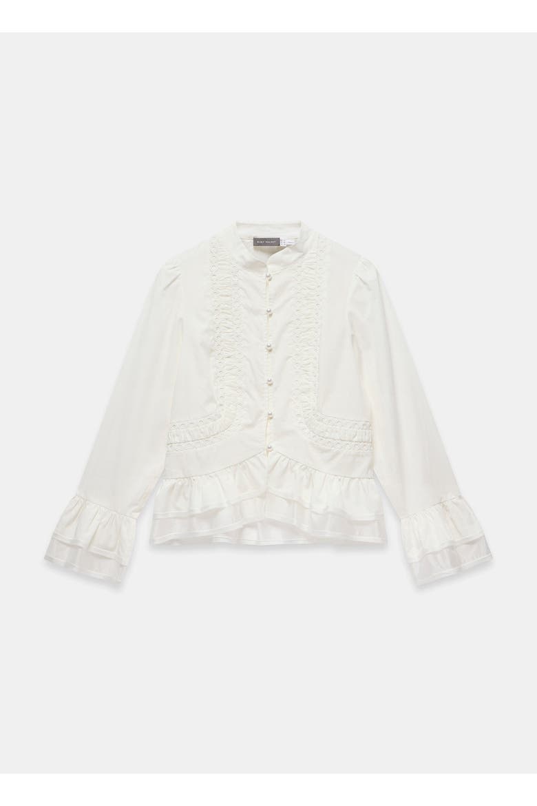 Lace Ruffle Blouse, Alternate, color, Ivory