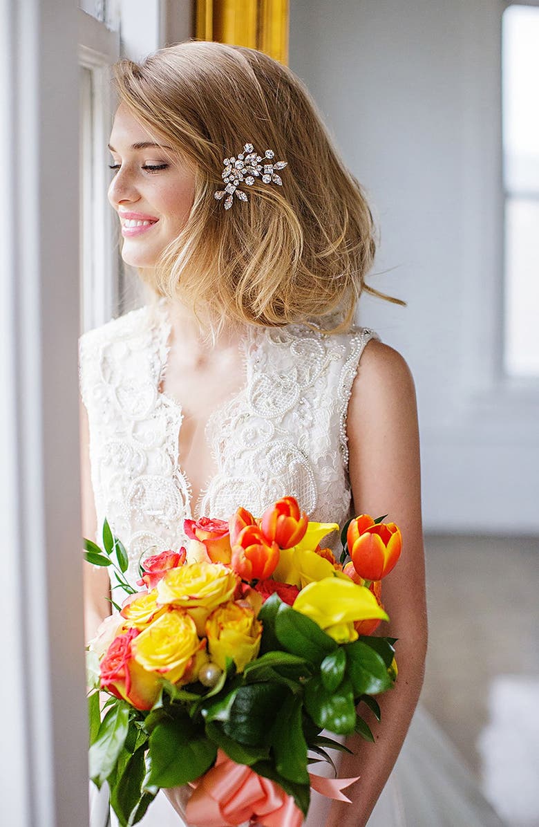 Brides & Hairpins 'Caprice' Jeweled Hair Comb, Alternate, color, Gold