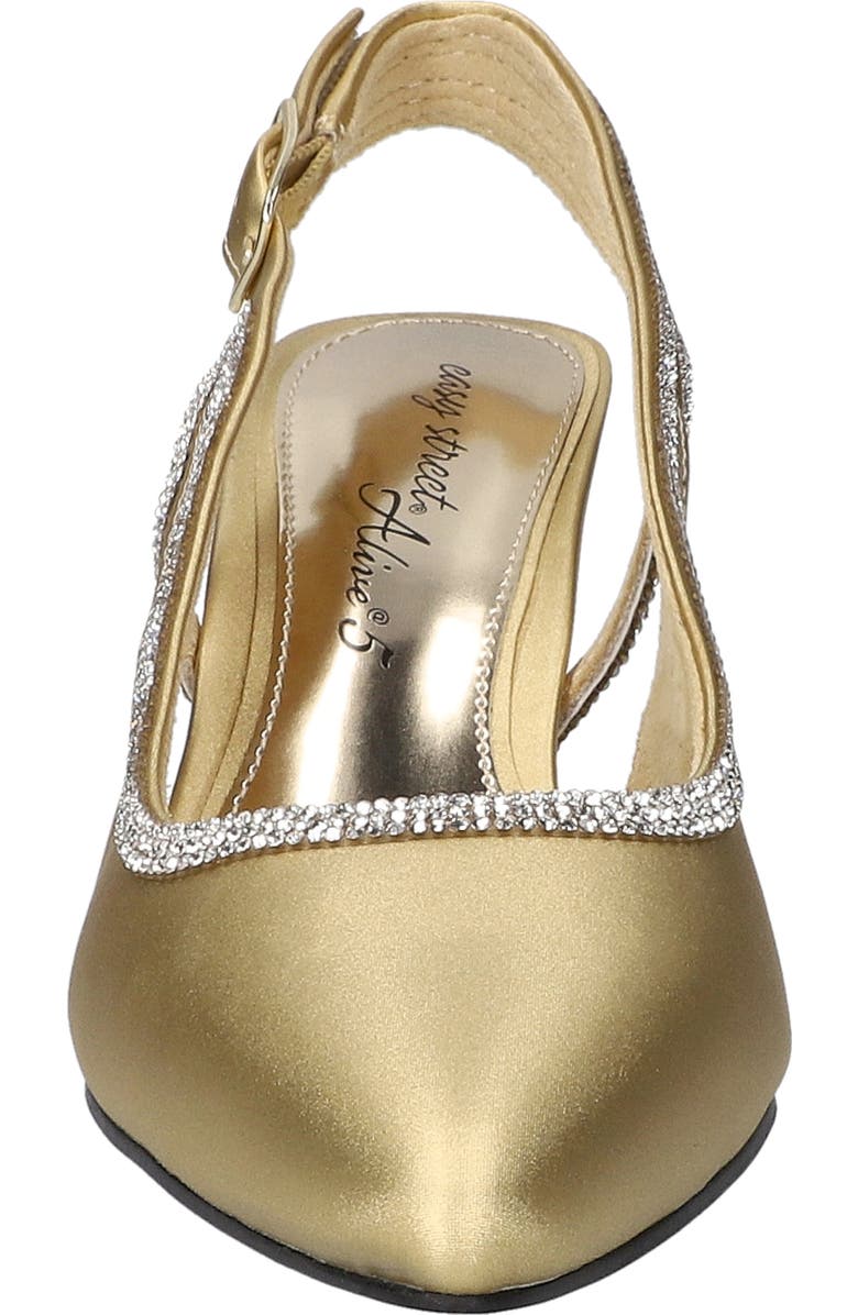 EASY STREET Glisten Kitten Heel Slingback Pump, Alternate, color, Gold Satin
