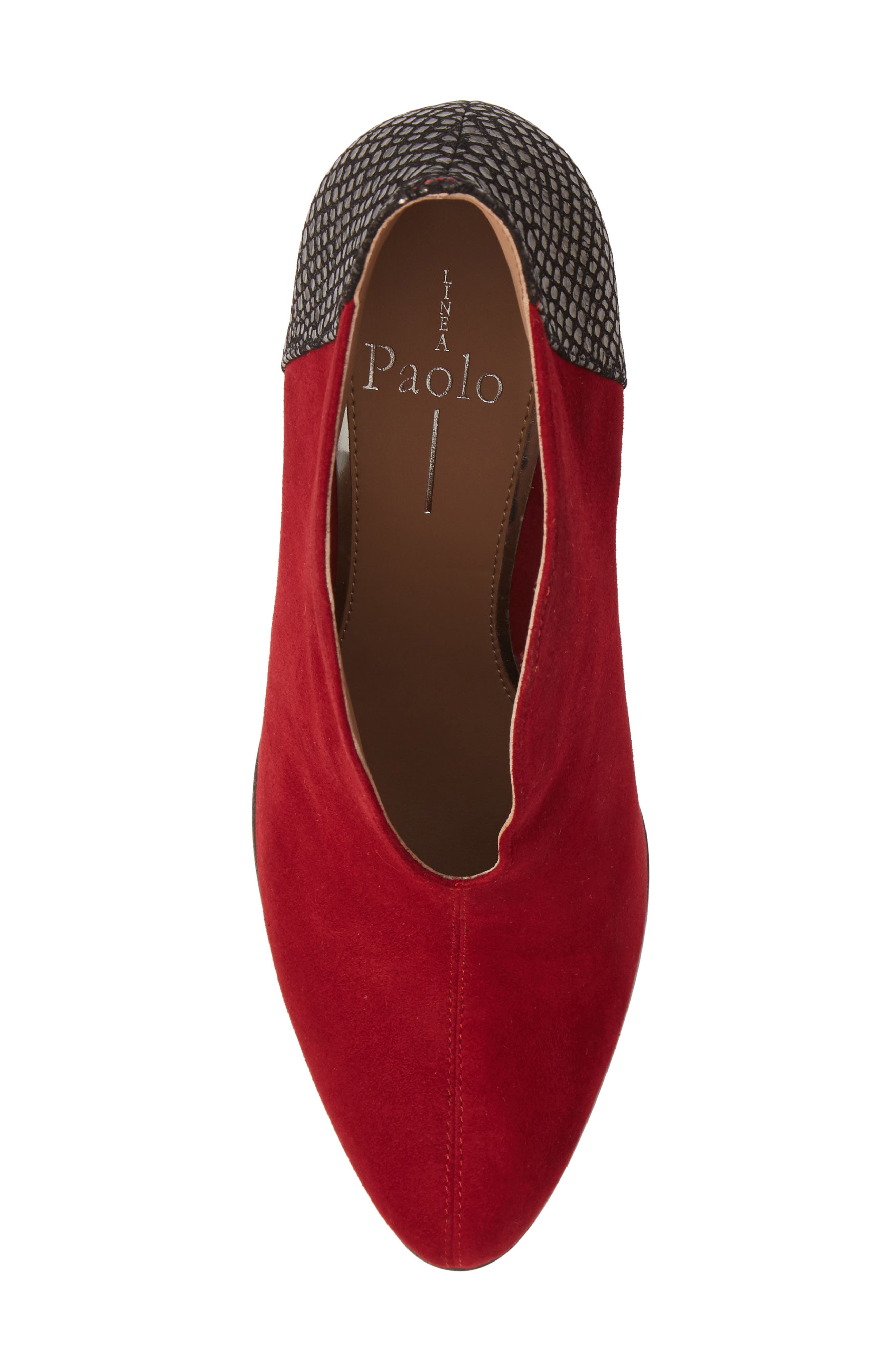 Nia Bootie, Alternate, color, RED/ BLACK SUEDE