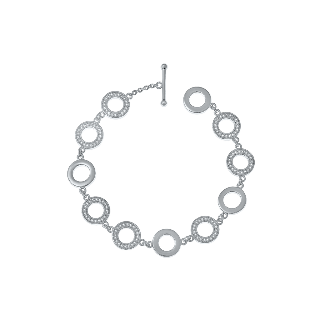Lucy Quartermaine Art Deco Halo Bracelet In Sterling Silver