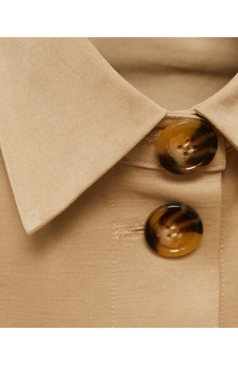 MANGO Cape Cotton Blend Trench Jacket, Alternate, color, Medium Brown