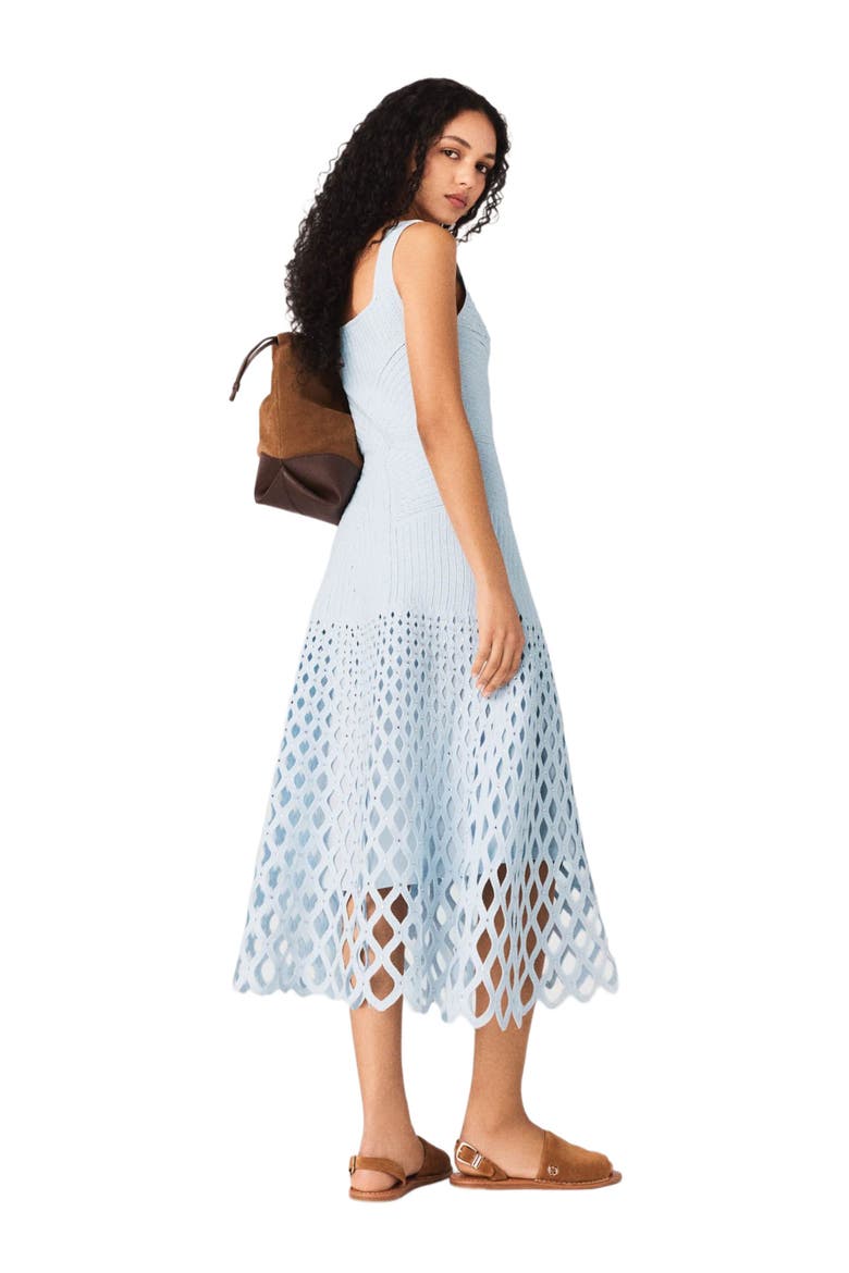 Crochet dress with removable lining, Alternate, color, Blue sky