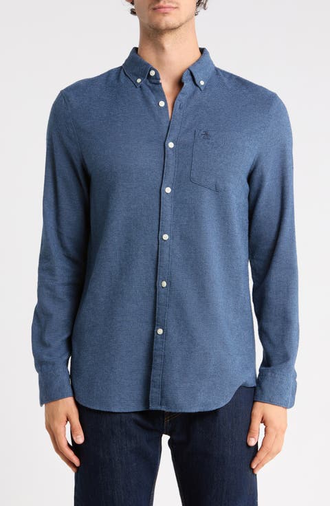 Long Sleeve Lightly Brushed Dobby Shirt