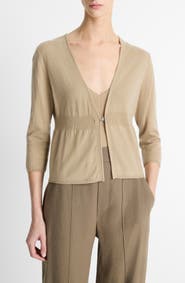 Vince One Button Wool Blend Cardigan