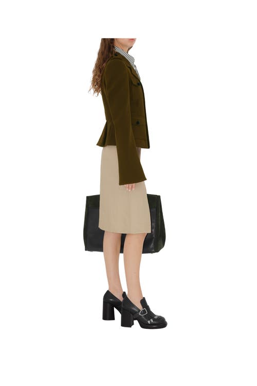 Burberry Nylon Wool Blend Tailored Jacket In Furrow