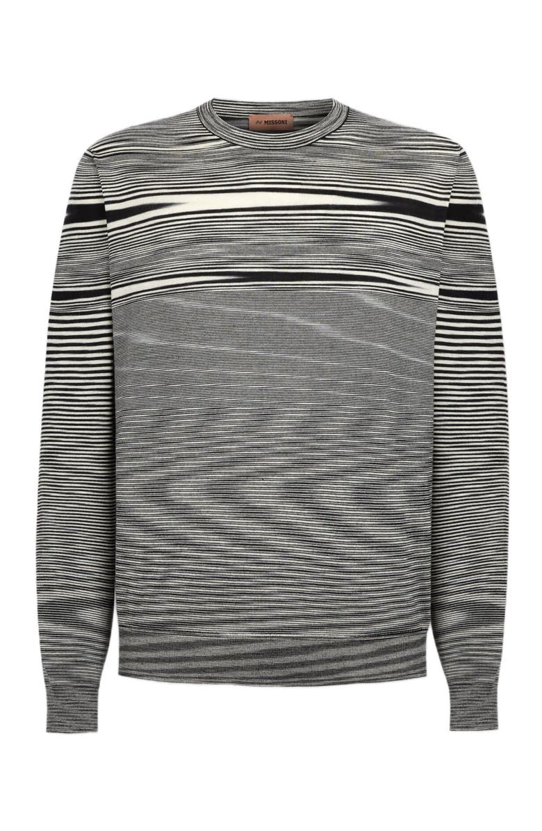 Missoni Slub Crew-neck Pullover, Alternate, color, Black & White