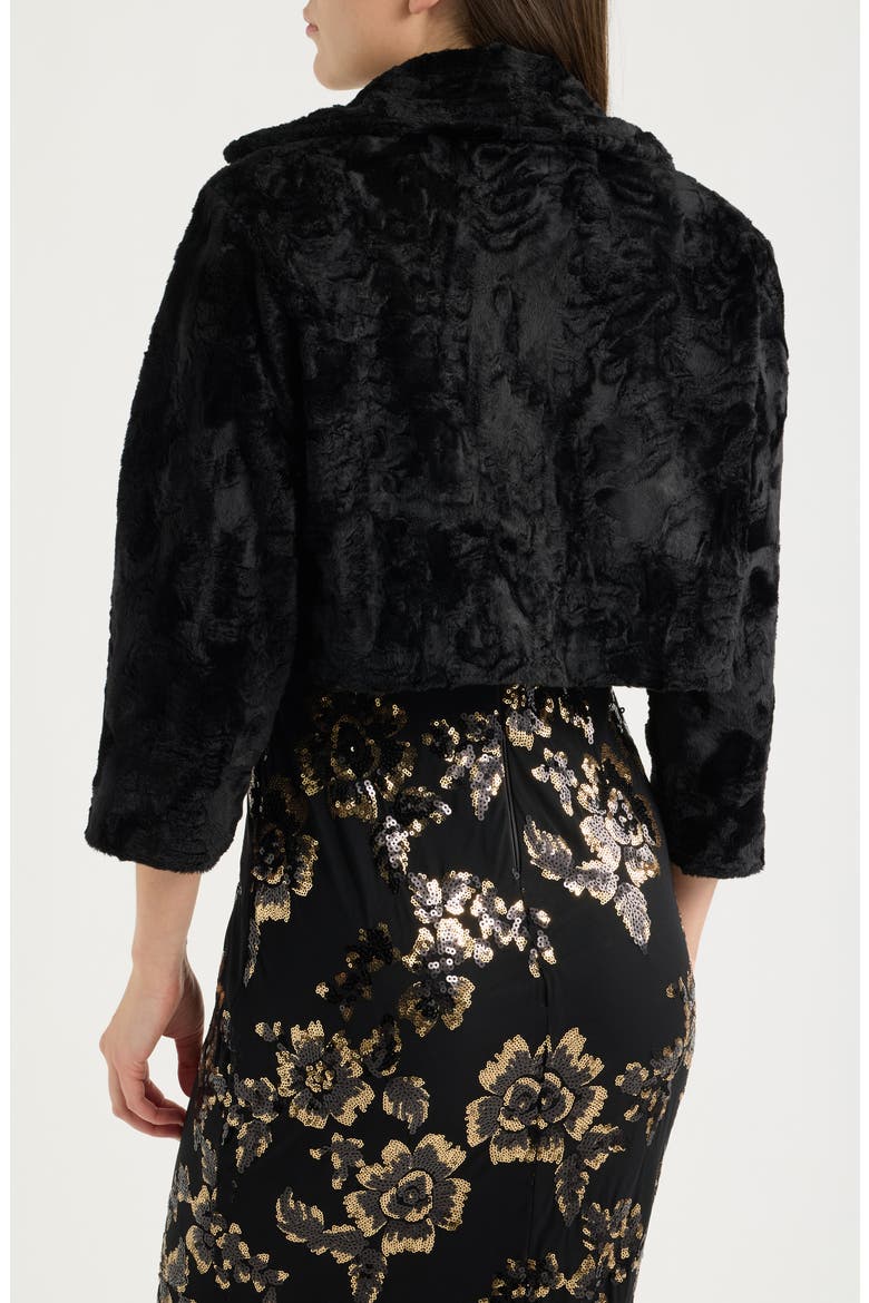 Furbie Faux Fur Bolero, Alternate, color, BLACK