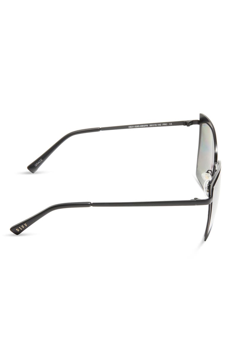 DIFF 58mm Cat Eye Sunglasses, Alternate, color, Matte Black
