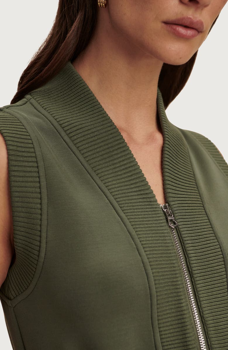 Varley Polyanna Knit Half Zip Dress, Alternate, color, Thyme