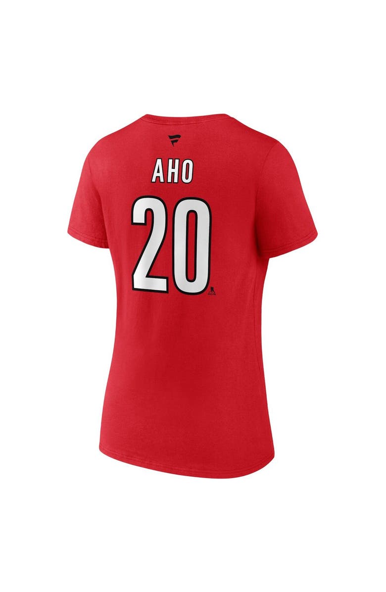 FANATICS Women's Fanatics Branded Sebastian Aho Red Carolina Hurricanes Special Edition 2.0 Name & Number V-Neck T-Shirt, Alternate, color, Red