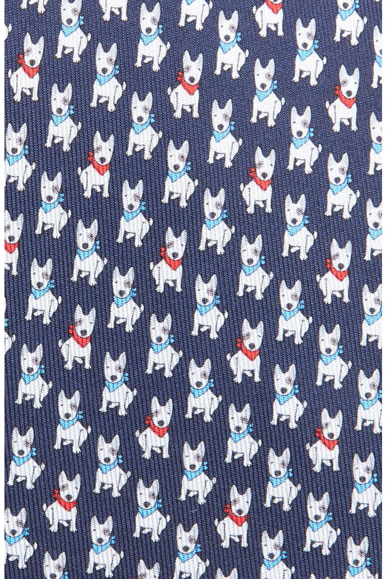 Vasco Dog Silk Twill Tie, Alternate, color, BLU SCURO