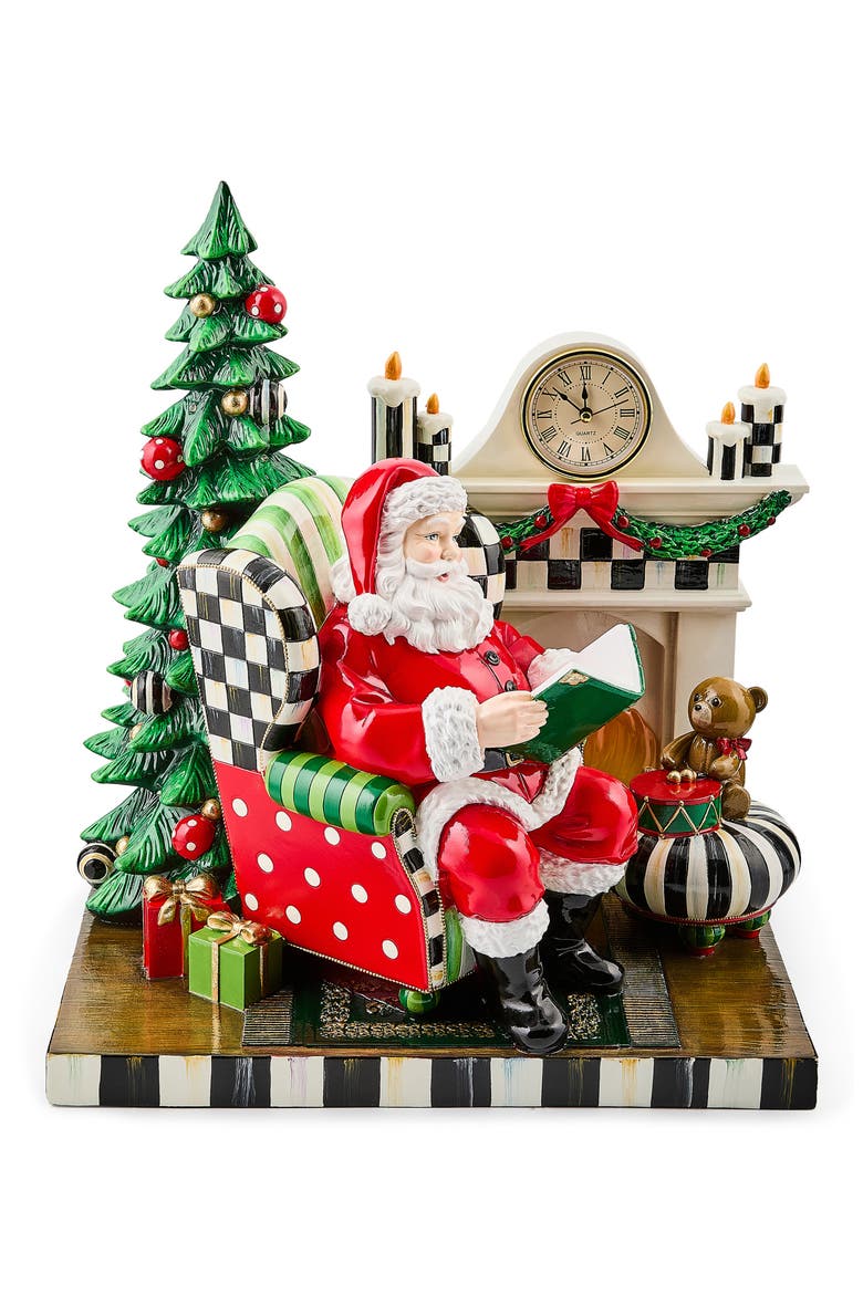 Check It Out Santa by the Fireplace Decor, Alternate, color, RED