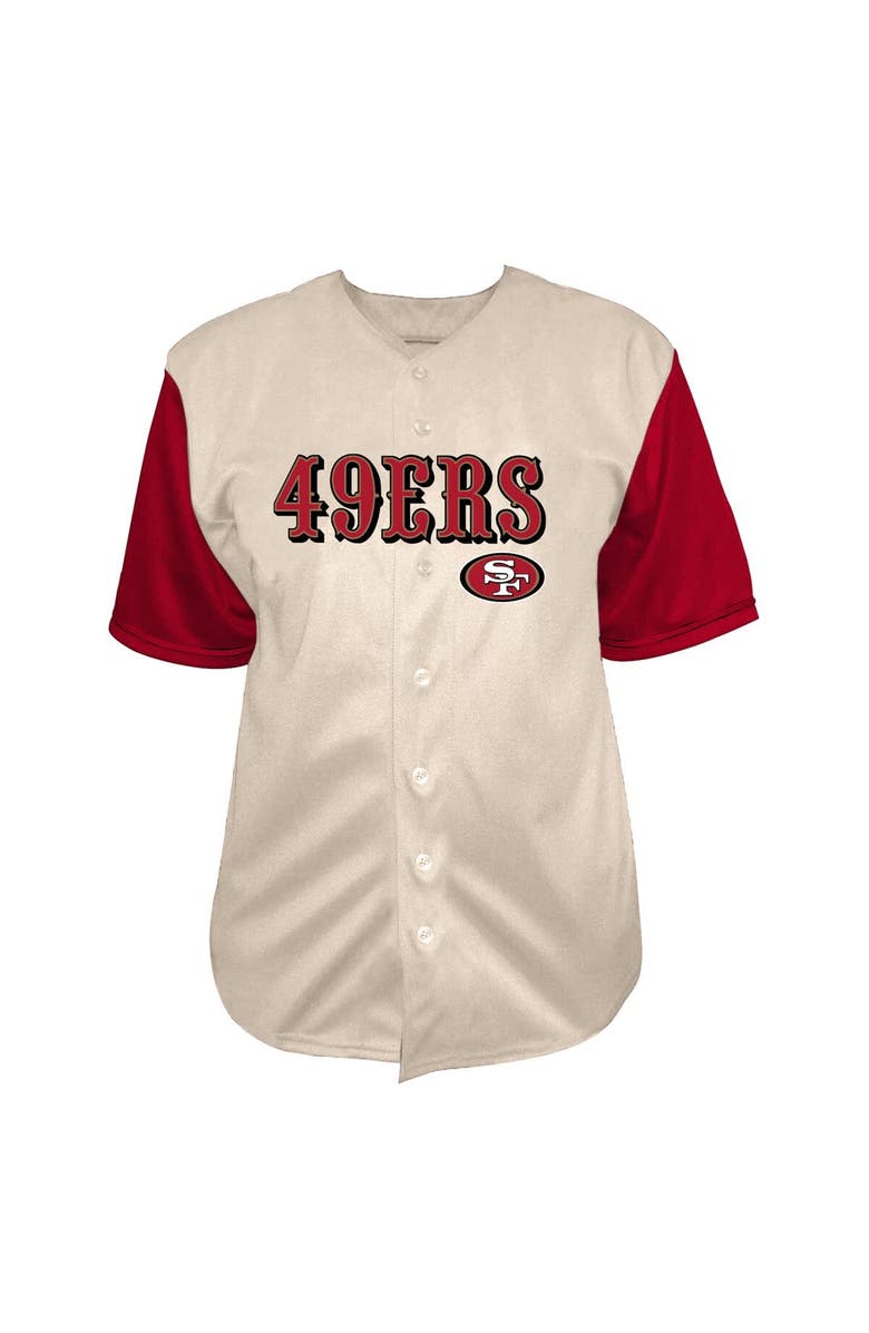 FANATICS Men's Fanatics  Cream San Francisco 49ers Vintage Full-Button Short Sleeve Top, Alternate, color, 