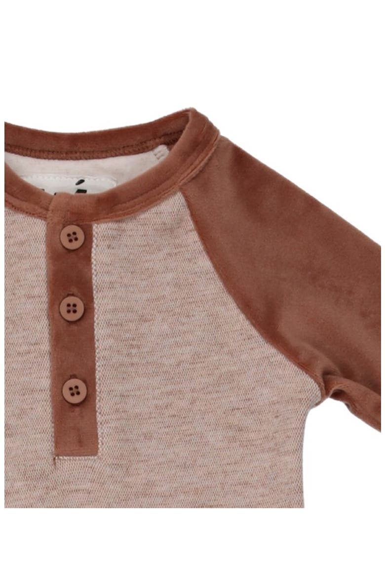 Velour Henley Top & Leggings Set, Alternate, color, TAUPE