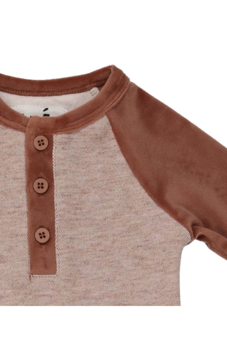 Manière Velour Henley Top & Leggings Set, Alternate, color, Taupe