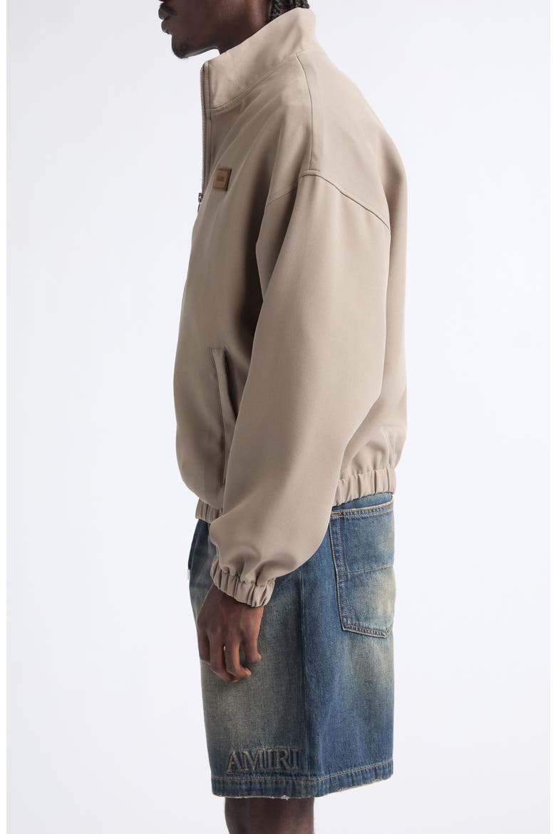 Logo Patch Stretch Cady Track Jacket, Alternate, color, DARK SAND