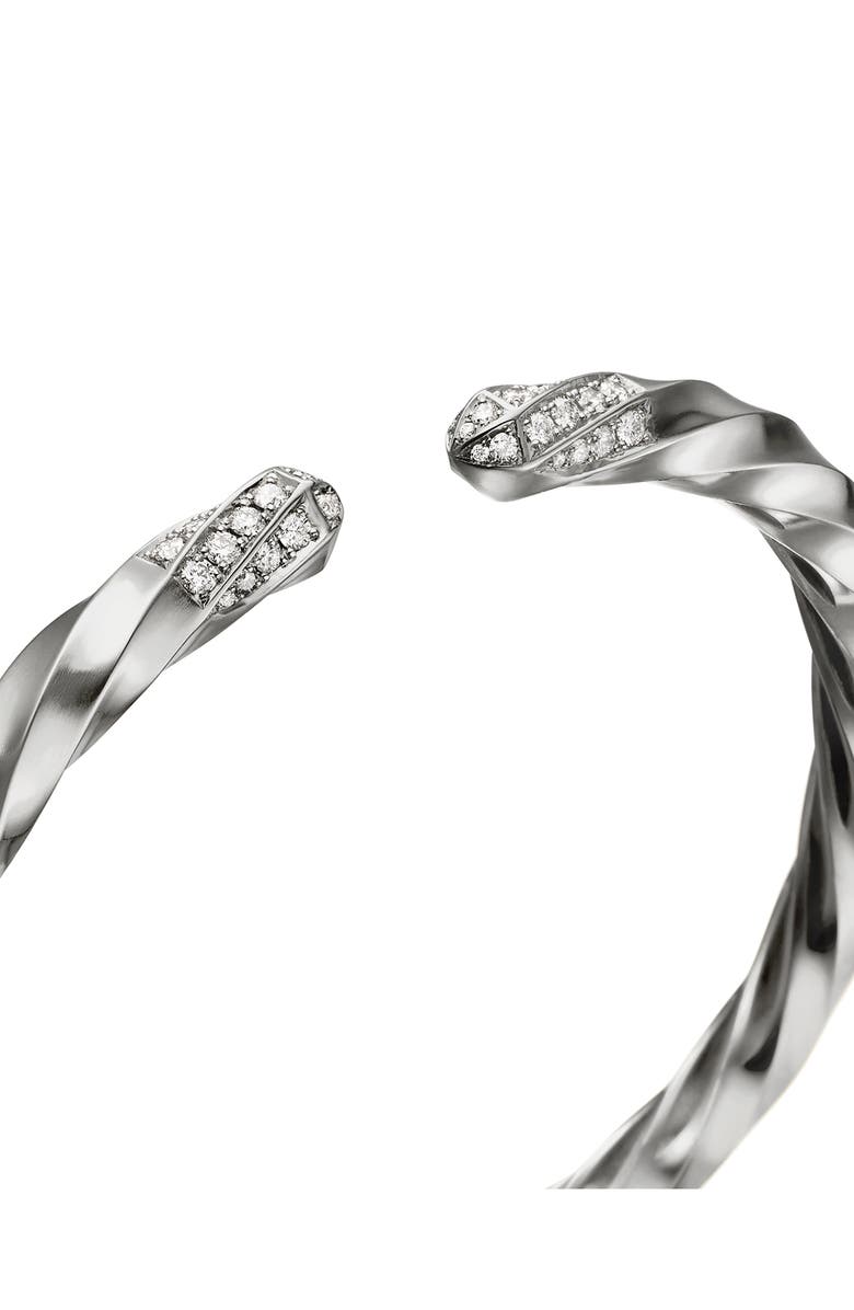 David Yurman Cable Edge<sup>™</sup> Bracelet in Recycled Sterling Silver with Pavé Diamonds, Alternate, color, Sterling Silver