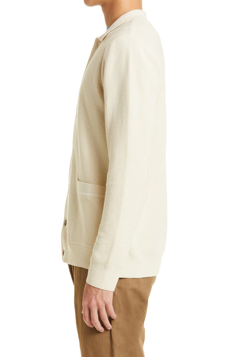 Men's Ribbed Egyptian Cotton Cardigan, Alternate, color, ECRU