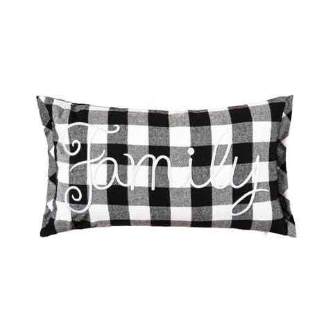 Family Embroidered Accent Pillow 18" x 18"