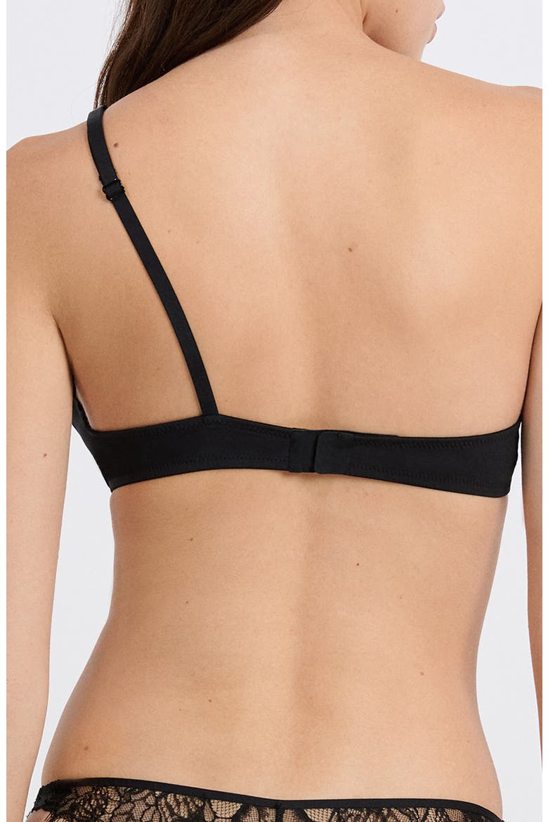 Mysterieuse One-Shoulder Bra, Alternate, color, BLACK