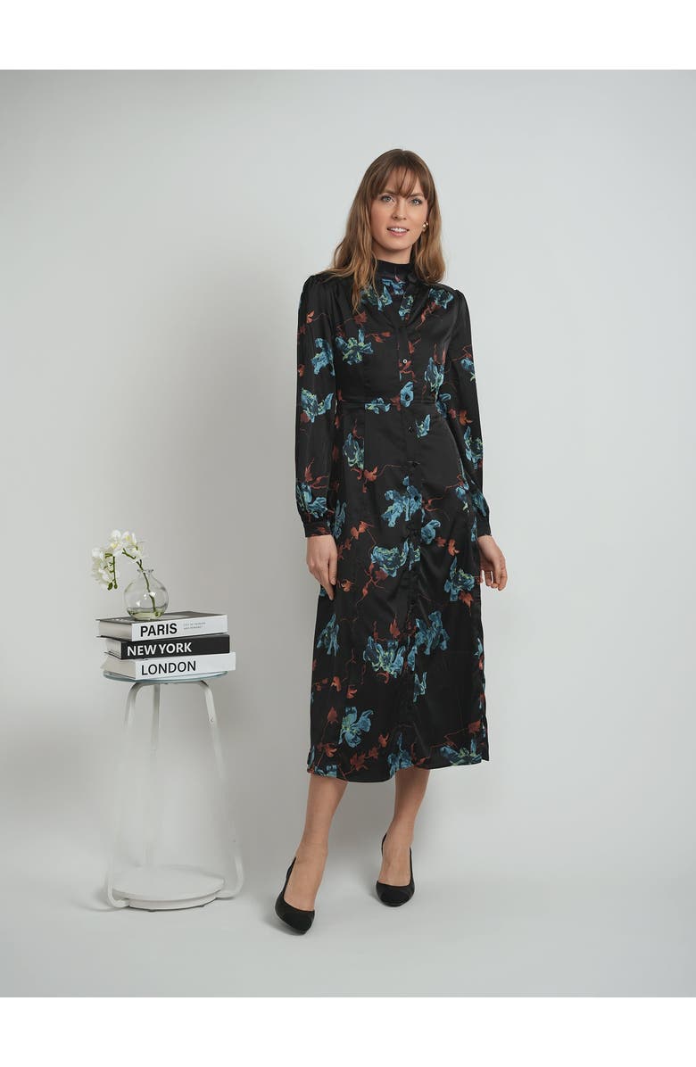 The Norway Club Midi Dress & Matching Top Button-Front Woven Set, Alternate, color, Black