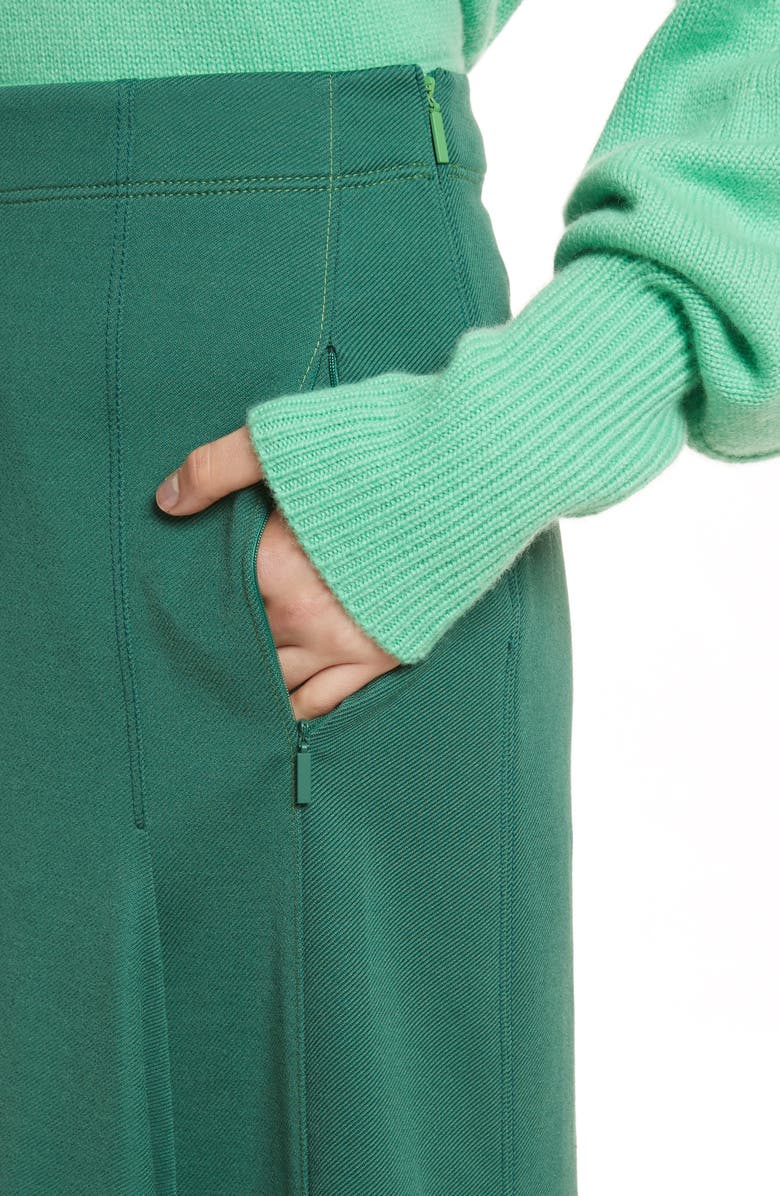 Tibi Sculpted Stretch Twill Midi Skirt, Alternate, color,