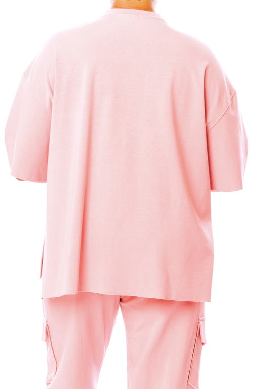 Dai Moda Love Oversize Split Hem Cotton Blend Graphic T-shirt In Pink