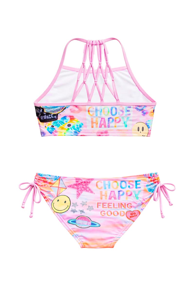 Printed Cropped Tankini Swimsuit, Alternate, color, Pink Multi