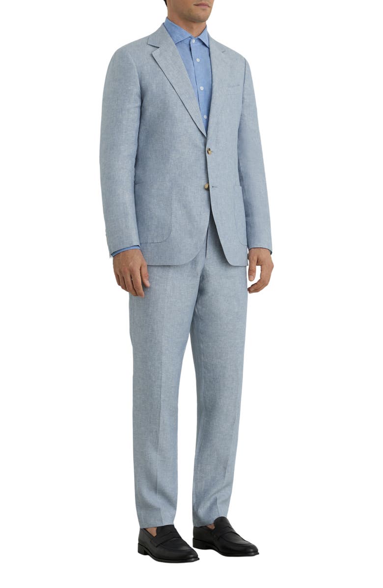 Reiss Atlantic Linen Trousers, Alternate, color, Soft Blue