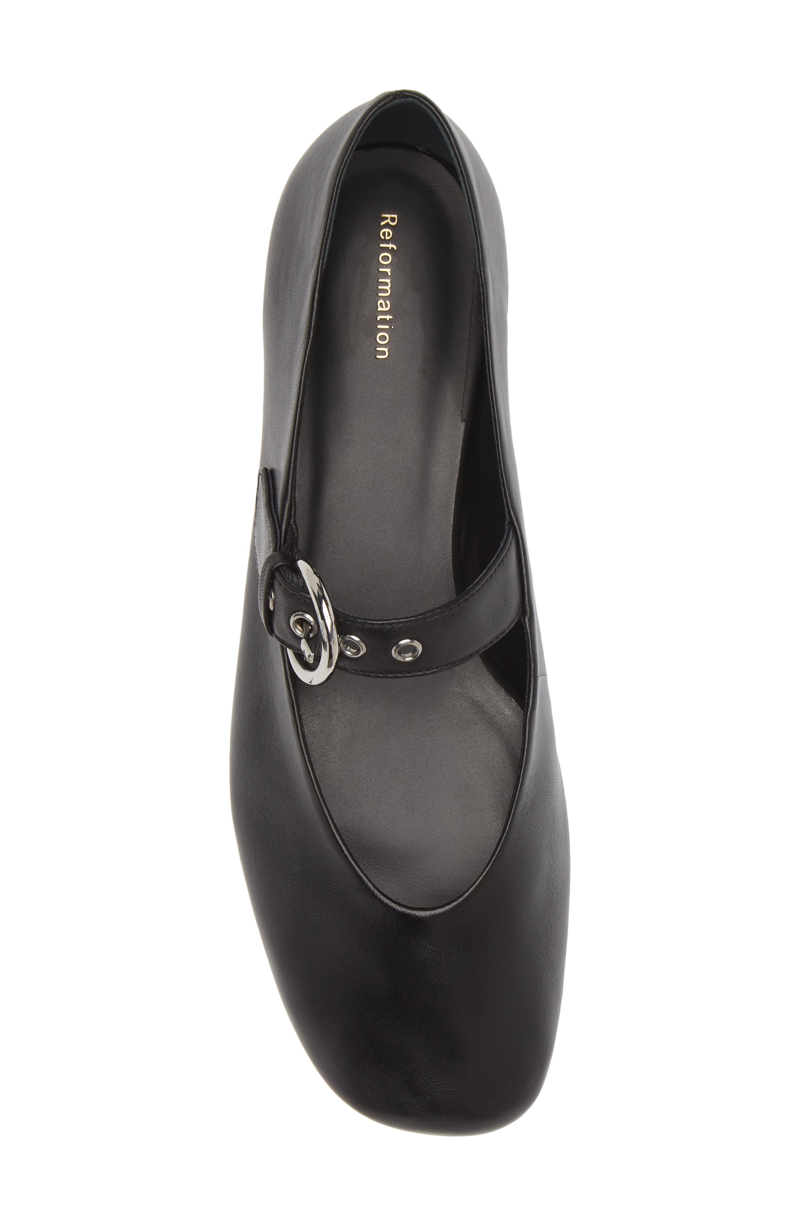 Reformation Bethany Ballet Flat, Alternate, color, Black